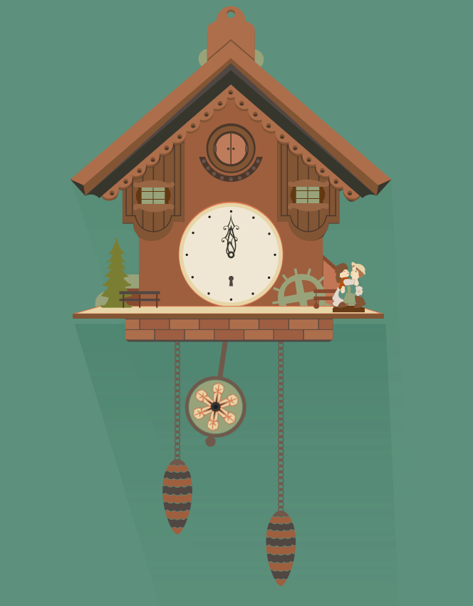 HTML5 SVG布谷鸟时钟动画特效代码