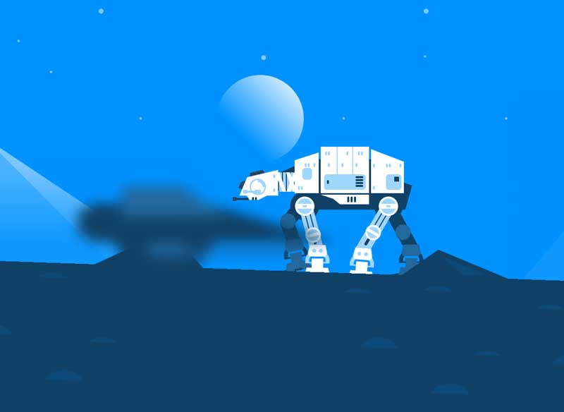 纯css3绘制星球大战场景动画特效