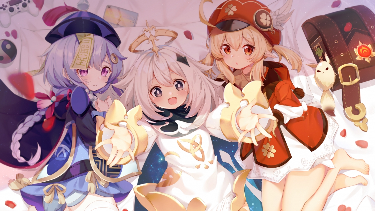 《原神》萌趣三少女精选4K壁纸，高清3840x2160，一键下载！