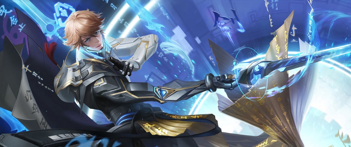李白-王者荣耀鸣剑曳影4K高清壁纸，带鱼屏适配，3440x1440分辨率下载