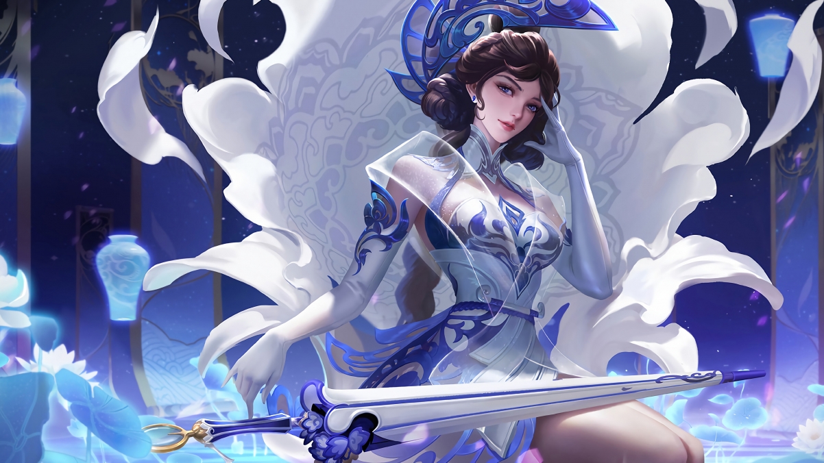 王者荣耀露娜，瓷语鉴心绝美4K壁纸，3840x2160超清画质，一键下载！