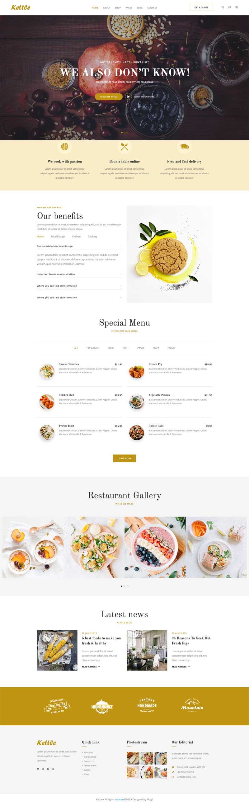 在线餐饮美食外卖预订bootstrap网站模板