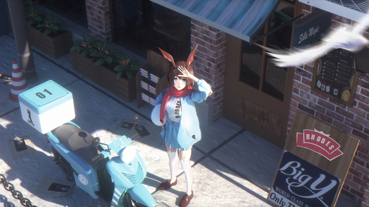 明日方舟，俯瞰街道的阿米娅女孩，4K超清动漫壁纸，3840x2160高清下载