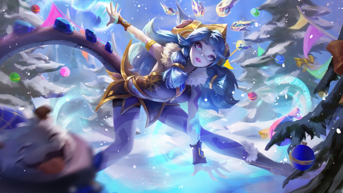 LOL妮蔻同人佳作，冬季仙灵，万花通灵，精选4K英雄联盟壁纸，高清3840x2160下载