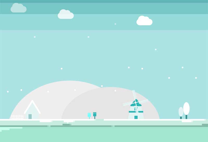 卡通冬季画面css3动画场景