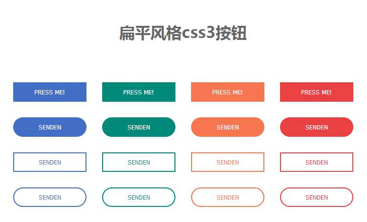 css3扁平风格的按钮样式代码