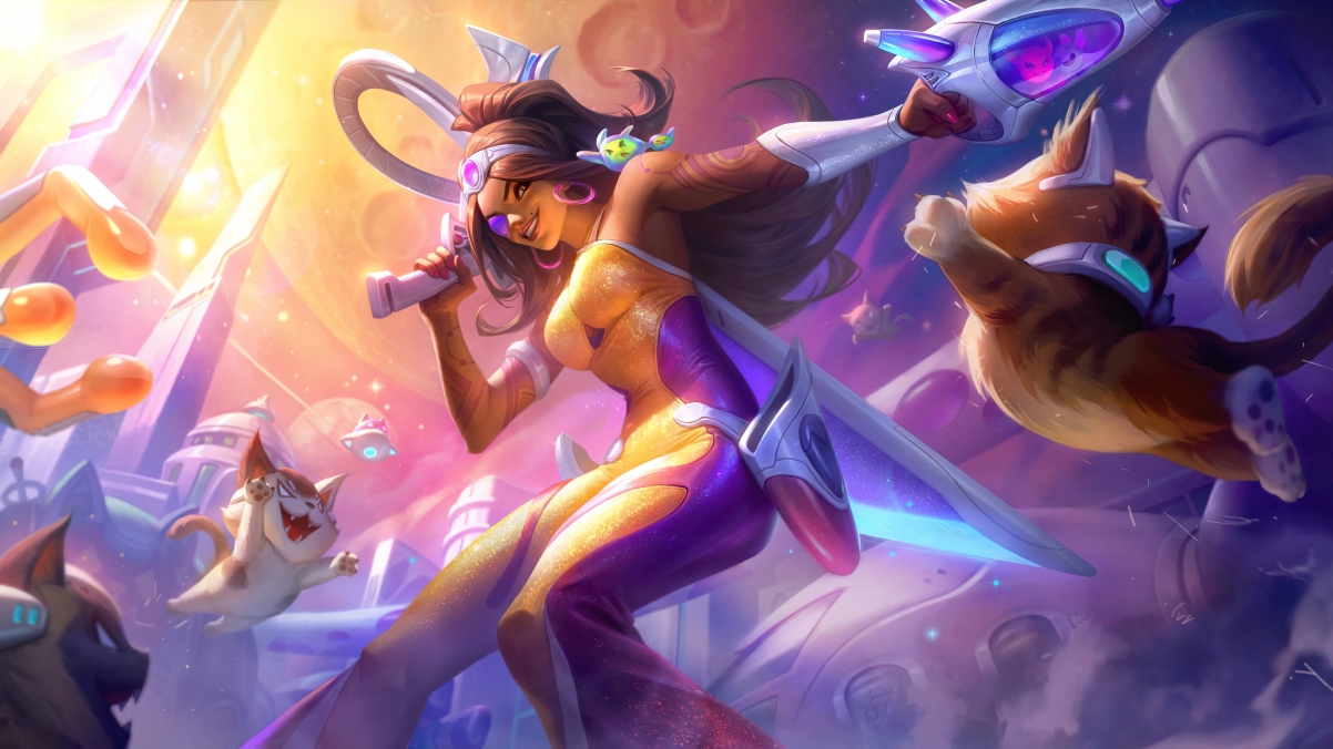 英雄联盟LOL，太空律动莎弥拉4K超清壁纸，沙漠玫瑰主题，3840x2160分辨率，免费下载