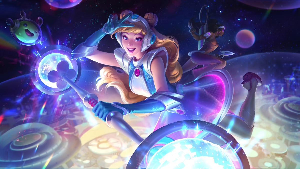 LOL英雄联盟，光辉女郎拉克丝太空律动4K超清壁纸，3840x2160分辨率，免费下载