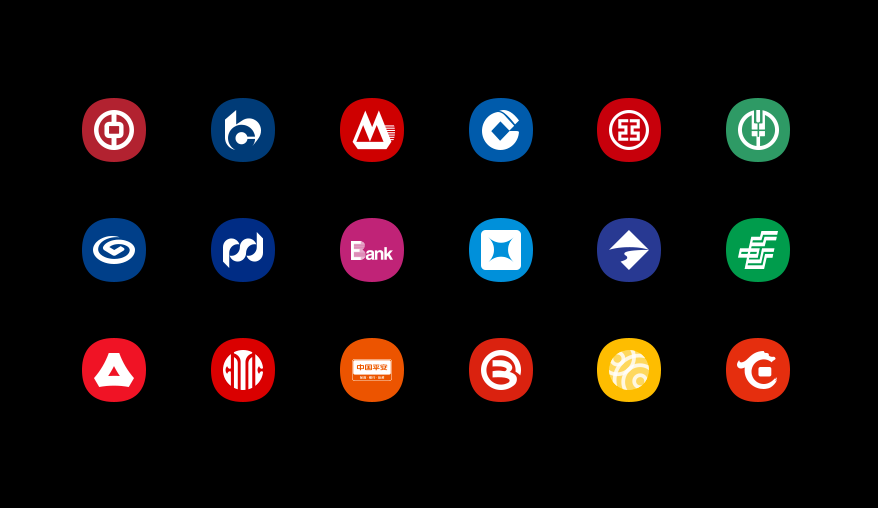 扁平化圆形的各大银行logo图标大全素材