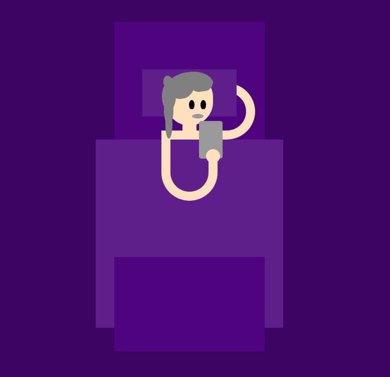 css3绘制上床看手机人物特效