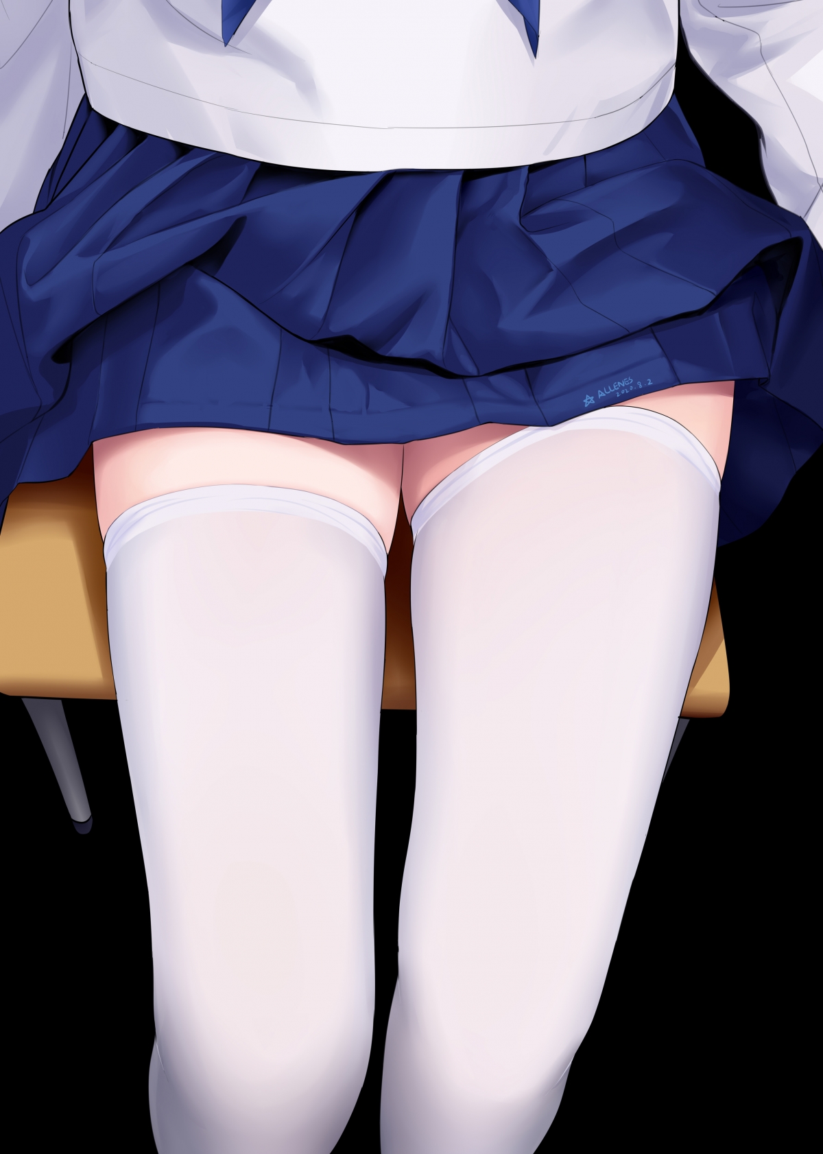 白色过膝袜配水手服，绝美长腿4K动漫壁纸，竖屏高清2740x3840，一键下载！