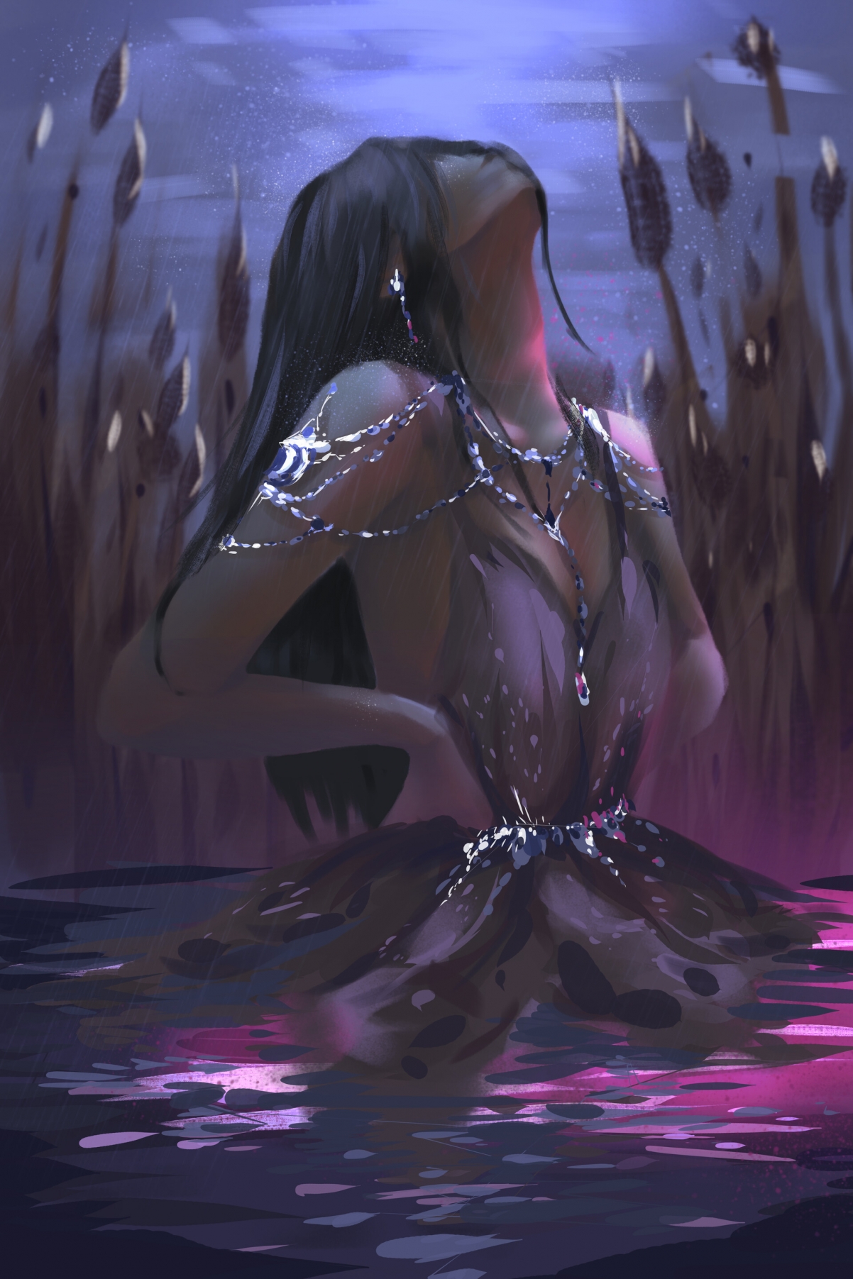 沼泽美人沐浴美景，2K全面屏手机壁纸，4K高清图片，1920x2880分辨率，免费下载