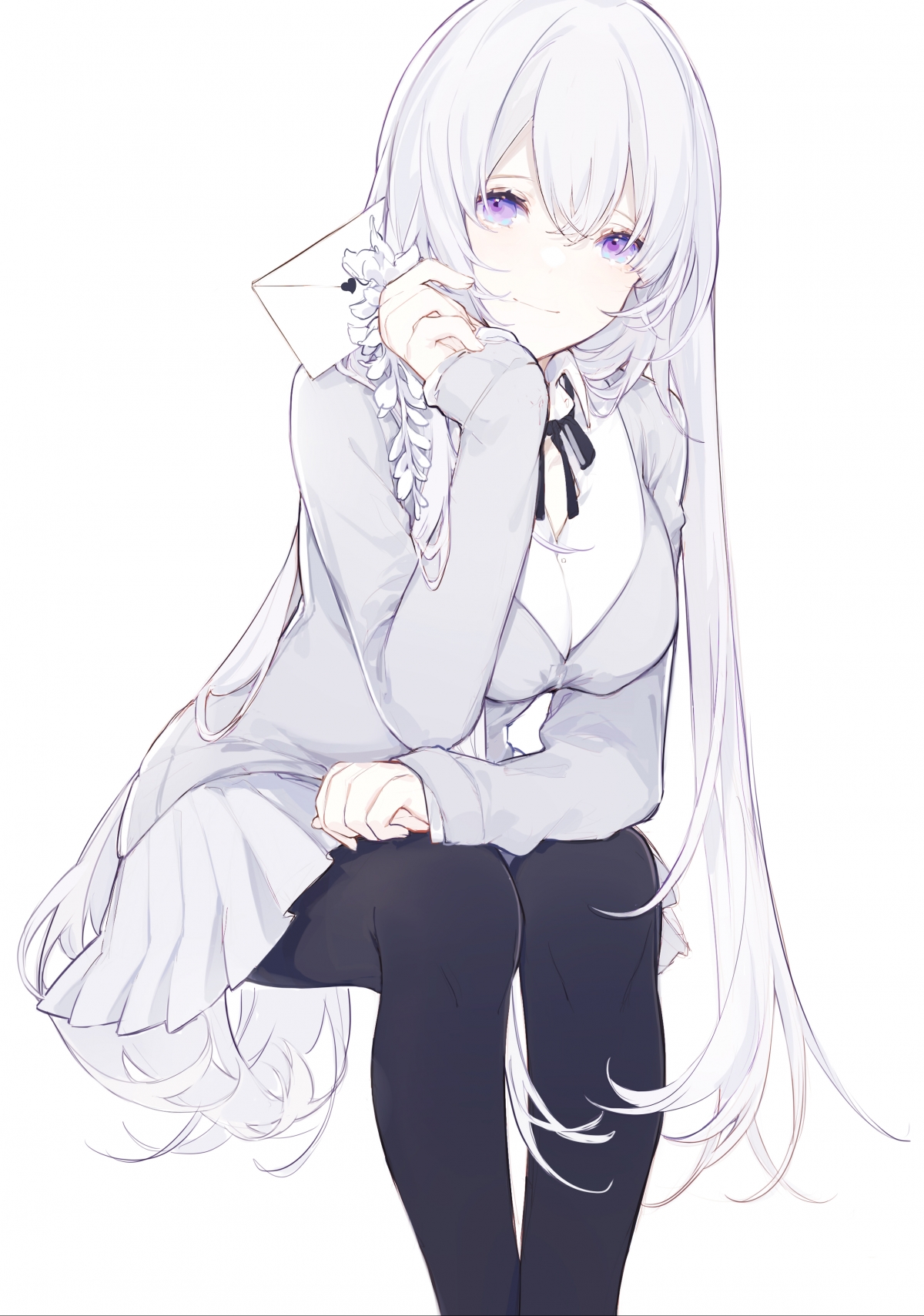 紫眸动漫少女壁纸，3K/4K高清版，2304x3280分辨率，手机专属美图下载