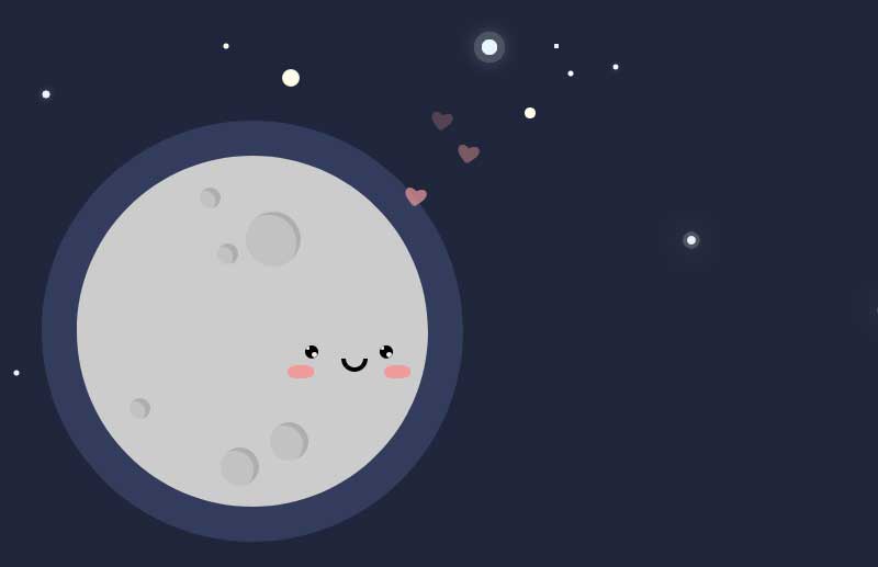 css3卡通月亮星空动画场景