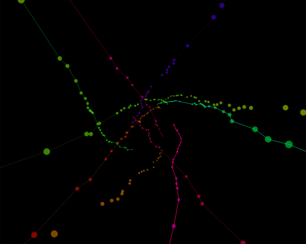 html5 canvas绘制3D线条延伸动画特效