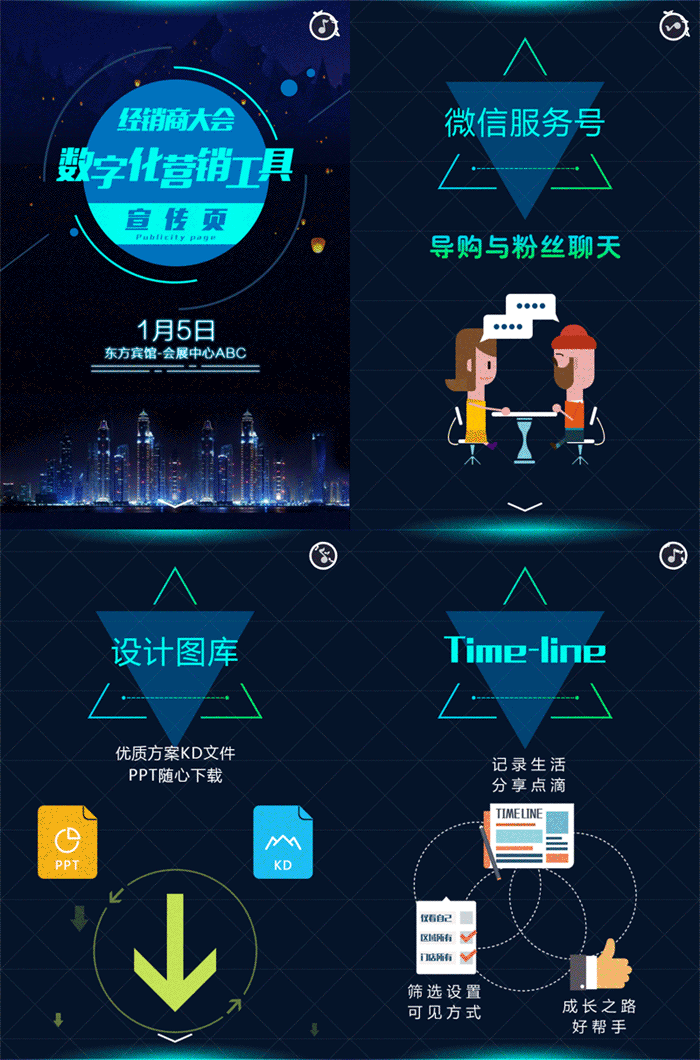 html5手机端索菲亚经销商大会宣传页动画模板