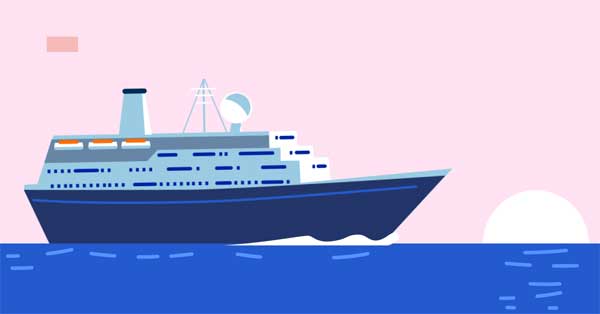 css3 svg海面上航行轮船动画场景特效