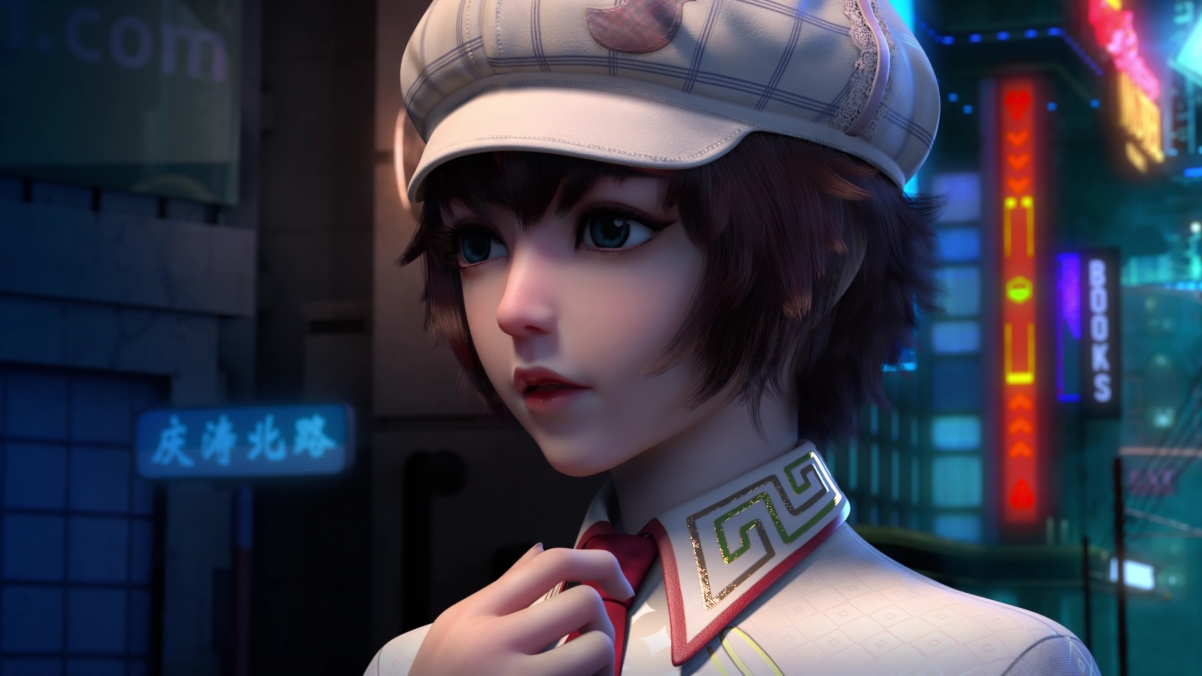 芯觉精选，短发美女帽子造型，4K超清动漫壁纸，3840x2160高清下载