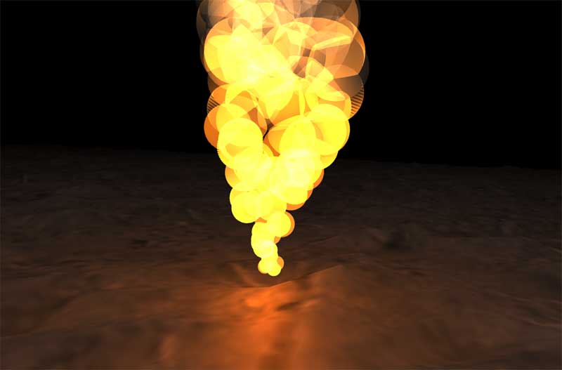 基于canvas 3D地表面冒烟动画特效