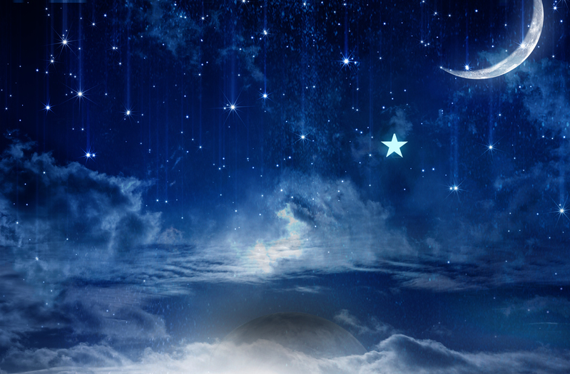 夜晚星空海报高清素材，JPG图片与PSD设计免费下载