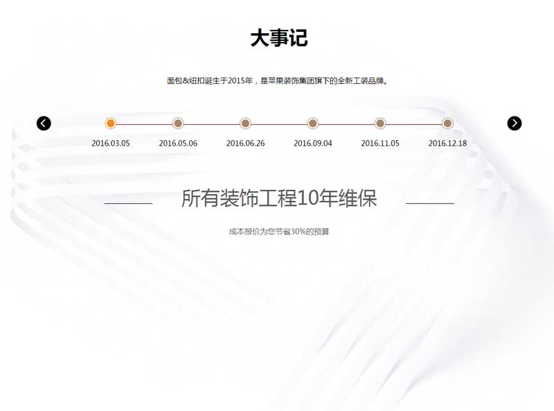 jQuery公司发展历程时间轴滚动代码