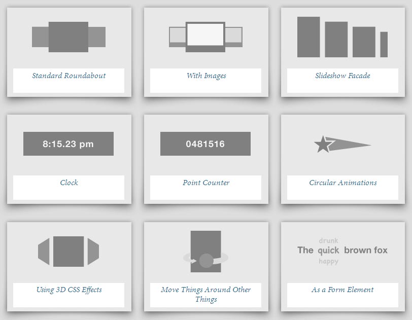 jquery.roundabout.js图片叠加3D旋转插件多功能图片翻转切换效果