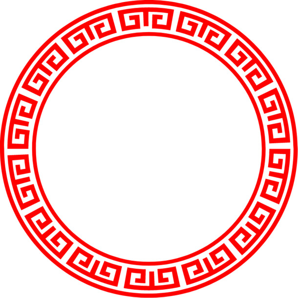 中国传统古典回纹边框PNG素材，高清透明图片，几何图漂浮元素，设计下载