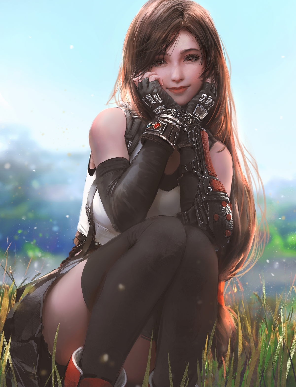 最终幻想蒂法美女竖屏4K壁纸，大腿唯美厚涂，高清2937x3840，免费下载
