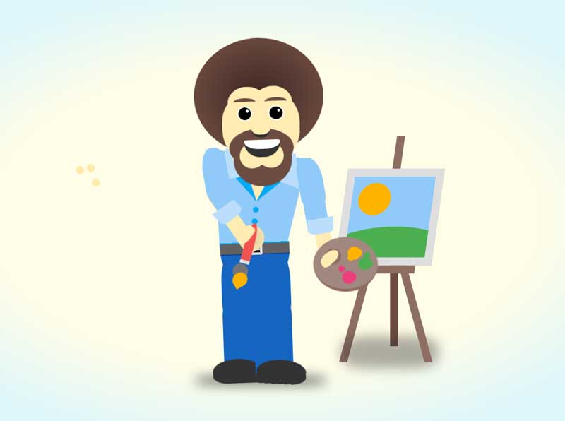 纯css3可爱的绘画家动画特效
