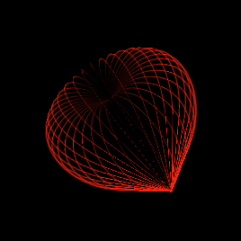 css3 transform属性制作线条的3D爱心动画demo演示代码