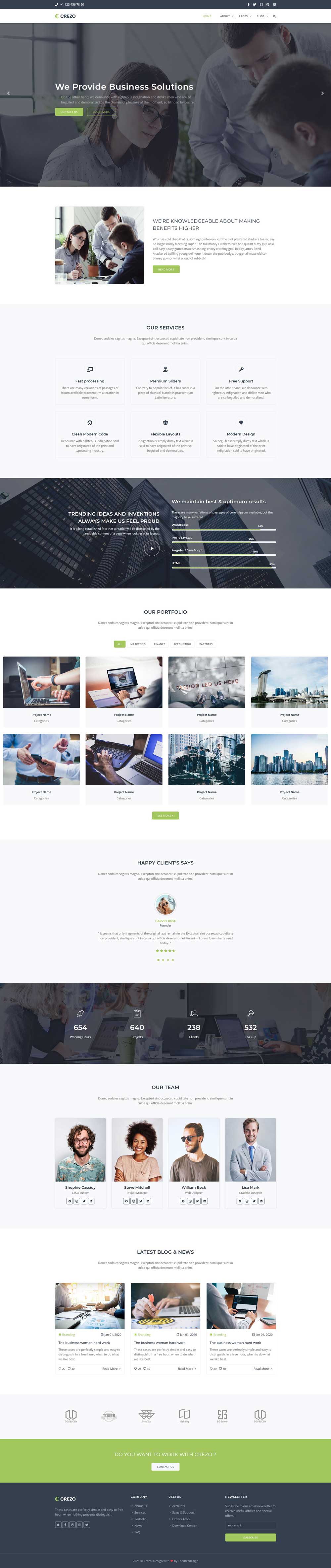 多用途的商业公司展示HTML5模板