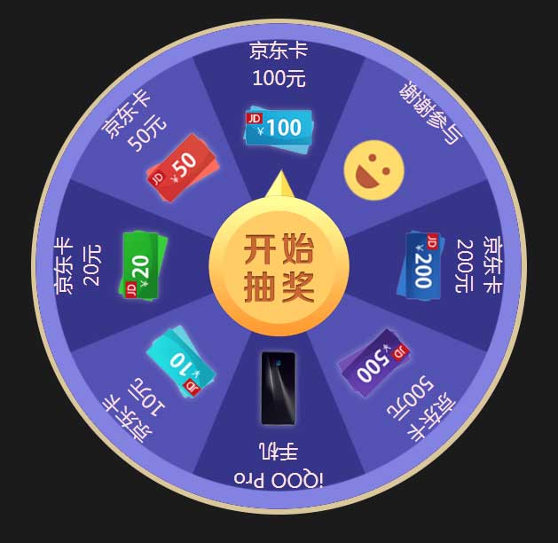 蓝色的大转盘抽奖代码