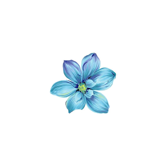 蓝色花朵PNG透明图片，高清漂浮花瓣设计素材，免费下载