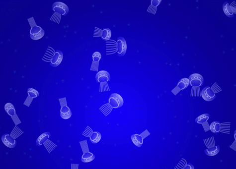 html5 canvas游动的水母动画特效