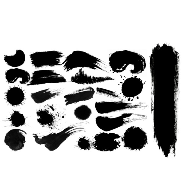 中国风墨迹笔触PNG素材，高清透明图片，创意装饰元素，免费下载