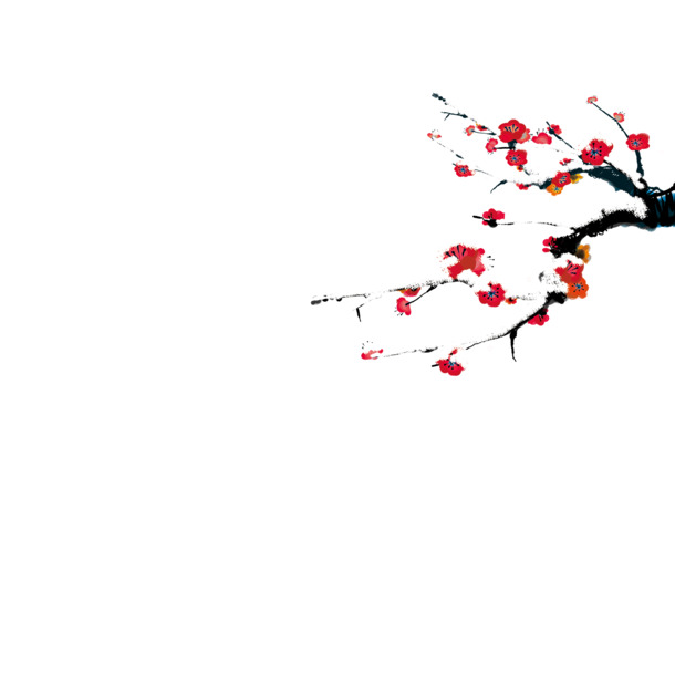 梅花树枝PNG透明图片，高清植物装饰元素设计素材下载
