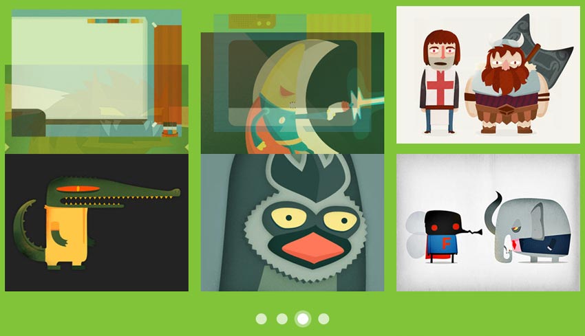 html5 modernizr网格排列图片css3 animation属性动画图片切换