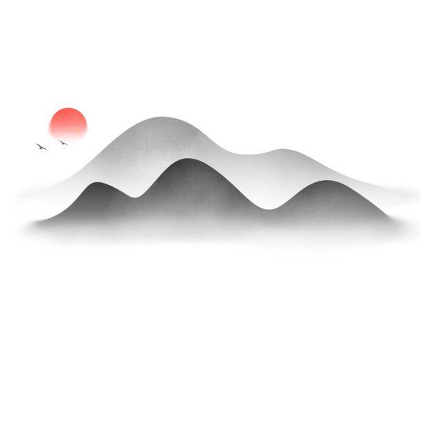 中国风手绘水墨风景，徽派建筑山水画卷，16款高清PNG透明图片，PSD设计素材免费下载