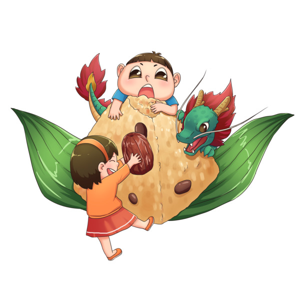 手绘粽子元素，端午节节日素材，高清PNG透明图片与PSD设计资源下载