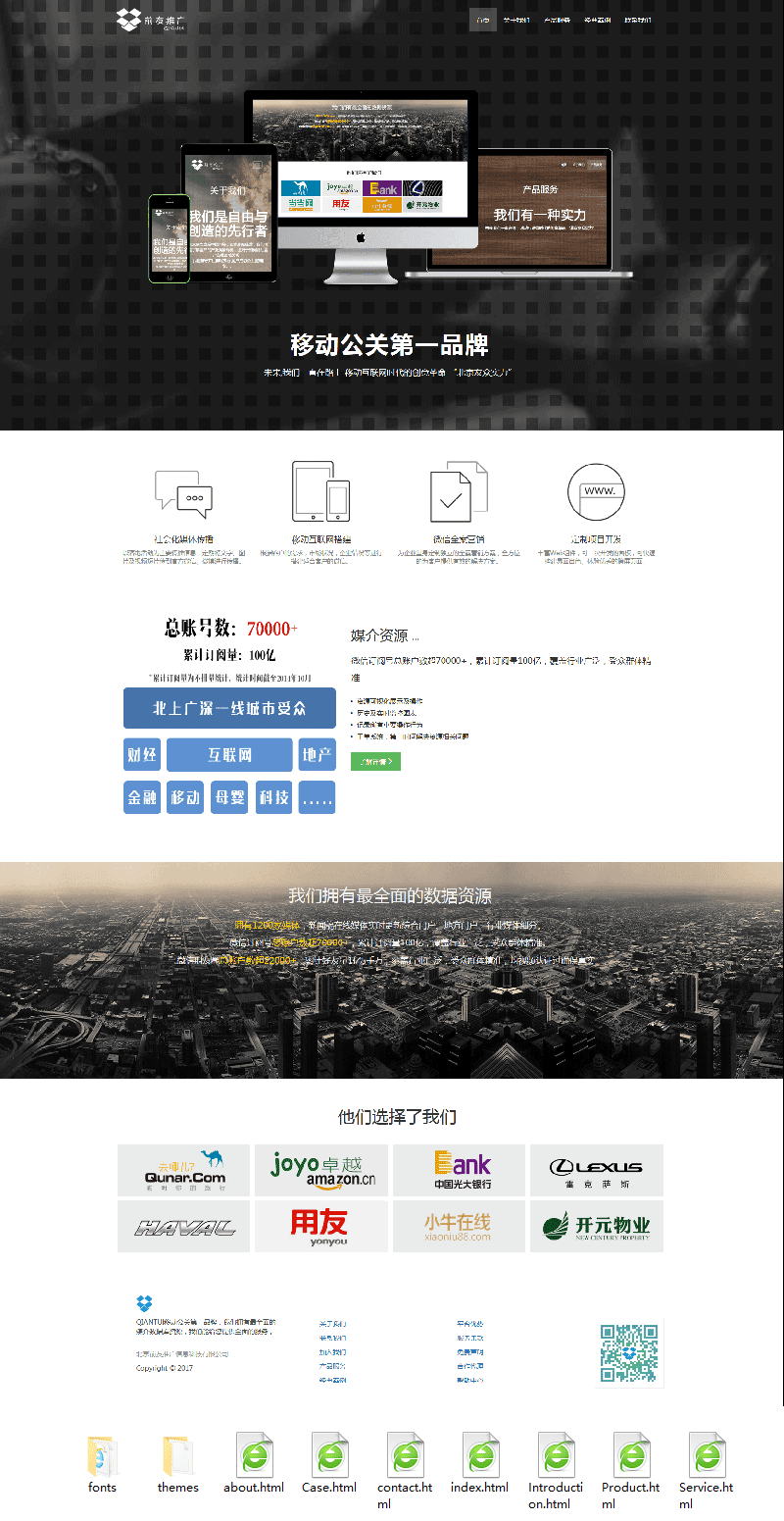 基于bootstrap简洁大气服务推广网站html整站模板