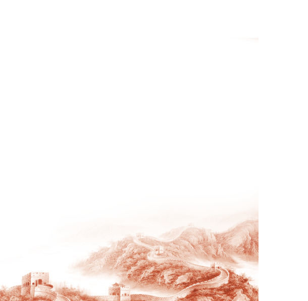 建党节庆手绘长城PNG素材，高清透明图片，国庆节日元素AI设计下载