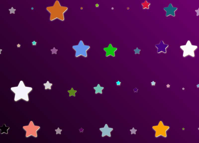js css3彩色的星星动画特效