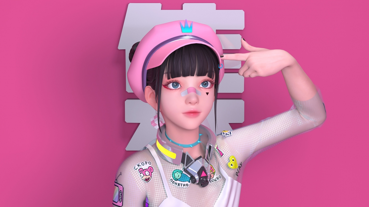 集原美恋爱循环，超萌手势4K壁纸，高清动漫桌面图，3840x2160免费下载