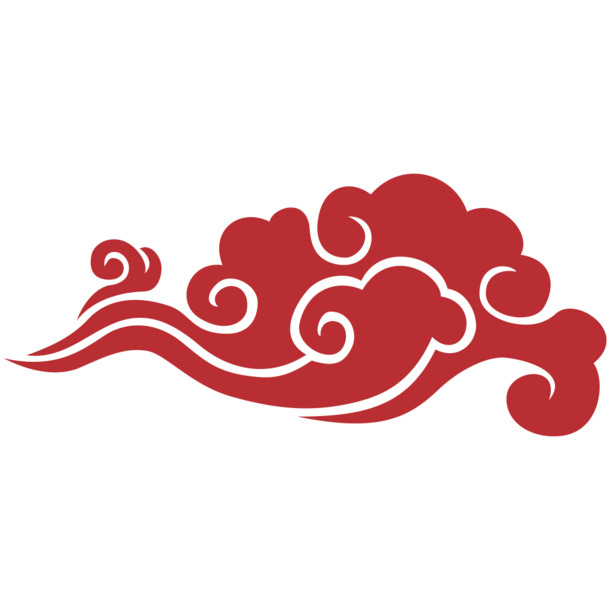 红色中国风祥云剪纸装饰，高清PNG透明图片，情人节节日元素PSD设计素材下载