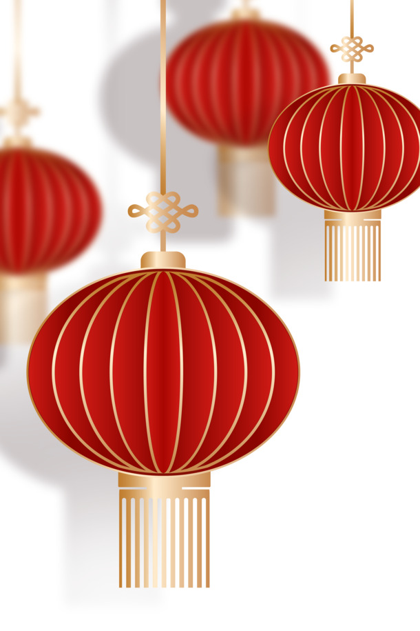 灯笼春节装饰元素，高清PNG透明图片，节日元素PSD设计素材下载（春节/元旦/元宵）