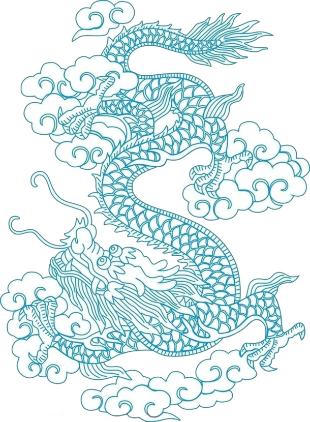 国潮文化盛典，飞龙腾云PNG透明图 & 国庆PSD素材，一键下载！