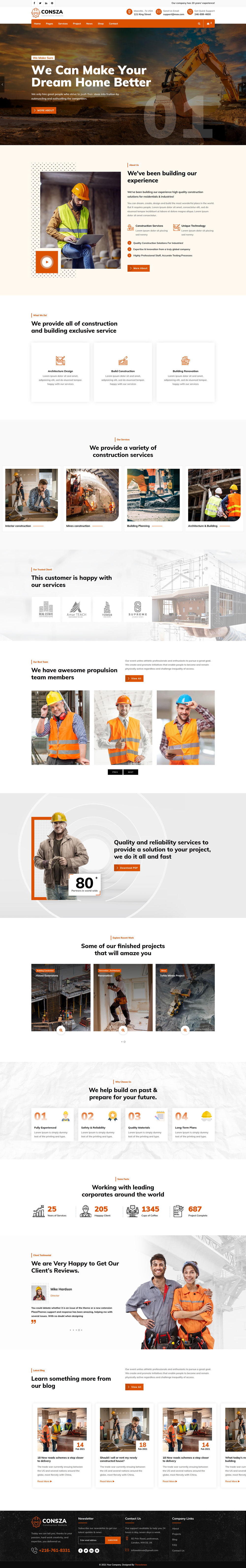 房地产建筑工程企业网站HTML5模板