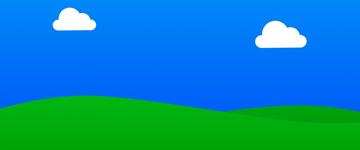 简约风格蓝天绿草地壁纸，4K带鱼屏高清背景图，3440x1440免费下载