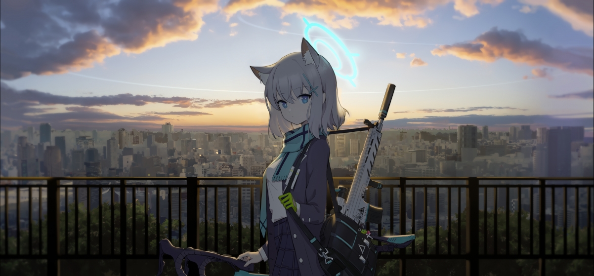 砂狼插画精选，兽耳少女动漫风景，4K超清壁纸，高清4639x2160下载