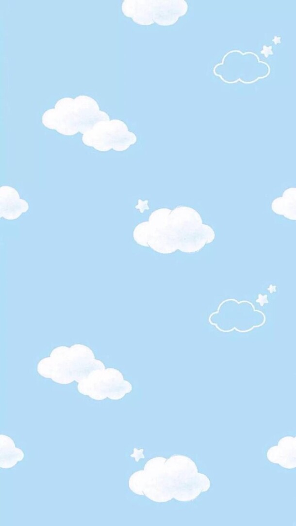 手绘卡通蓝天白云风景PNG，高清透明背景，设计素材免费下载